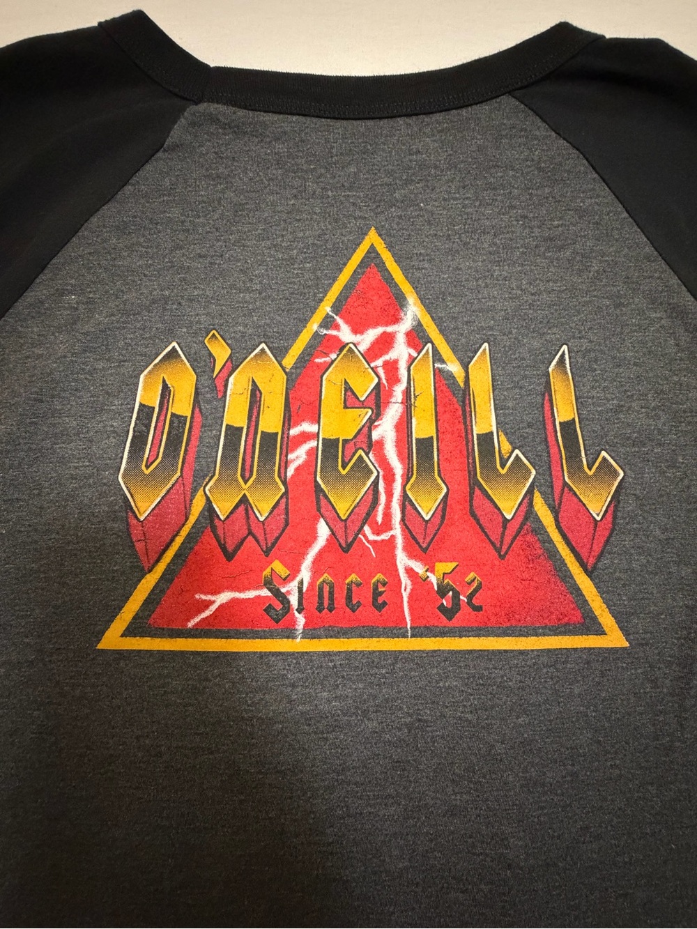 O'Neill Raglan Tee - Charcoal with Black Trim